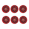 Red Chinese Zodiac Wheel Print Coaster Set