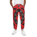 Red Chinese Zodiac Wheel Print Cotton Sweatpants