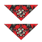 Red Chinese Zodiac Wheel Print Dog Bandana