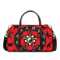 Red Chinese Zodiac Wheel Print Duffel Bag