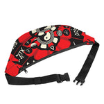 Red Chinese Zodiac Wheel Print Fanny Pack