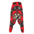 Red Chinese Zodiac Wheel Print Hammer Pants