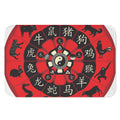 Red Chinese Zodiac Wheel Print Indoor Door Mat