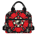 Red Chinese Zodiac Wheel Print Insulated Lunch Bag