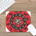 Red Chinese Zodiac Wheel Print Mouse Pad