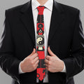 Red Chinese Zodiac Wheel Print Necktie