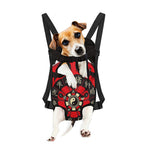 Red Chinese Zodiac Wheel Print Pet Carrier Backpack