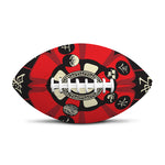 Red Chinese Zodiac Wheel Print Rugby Ball