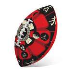 Red Chinese Zodiac Wheel Print Rugby Ball
