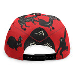 Red Chinese Zodiac Wheel Print Snapback Cap