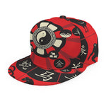 Red Chinese Zodiac Wheel Print Snapback Cap