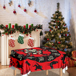 Red Chinese Zodiac Wheel Print Tablecloth