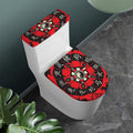 Red Chinese Zodiac Wheel Print Toilet Lid And Tank Cover Set