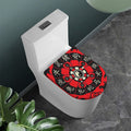 Red Chinese Zodiac Wheel Print Toilet Lid Cover