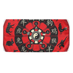 Red Chinese Zodiac Wheel Print Towel