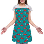 Red Crab Pattern Print Adjustable Apron