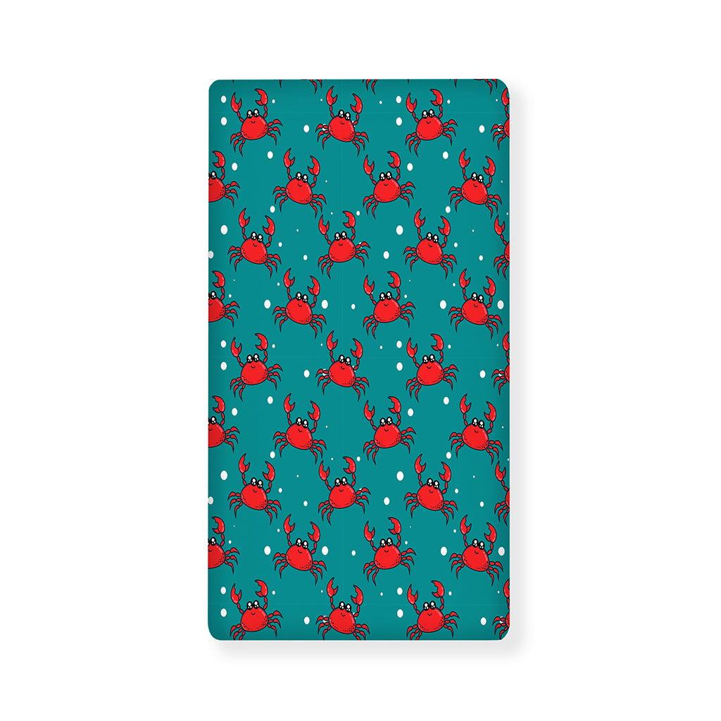 Red Crab Pattern Print Baby Crib Sheet