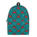 Red Crab Pattern Print School Backpack