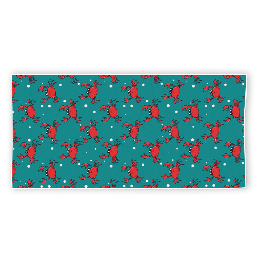 Red Crab Pattern Print Beach Towel