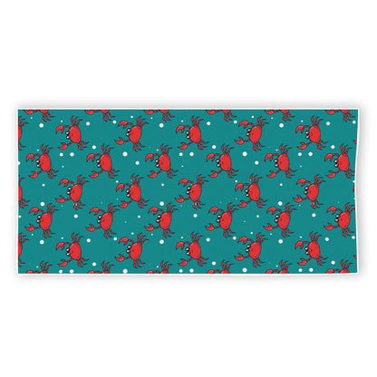 Red Crab Pattern Print Beach Towel