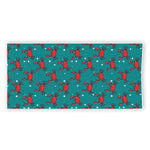 Red Crab Pattern Print Beach Towel