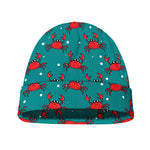 Red Crab Pattern Print Beanie