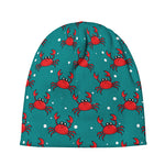 Red Crab Pattern Print Beanie