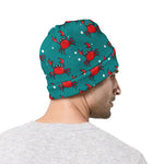 Red Crab Pattern Print Beanie