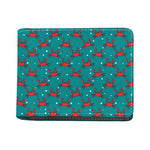 Red Crab Pattern Print Bifold Wallet