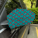 Red Crab Pattern Print Car Side Mirror Covers