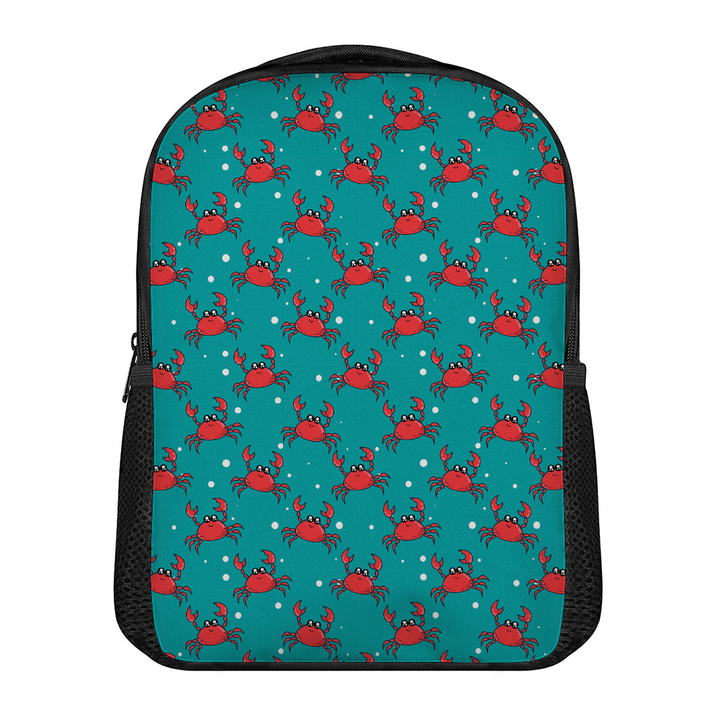 Red Crab Pattern Print Casual Backpack
