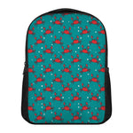 Red Crab Pattern Print Casual Backpack