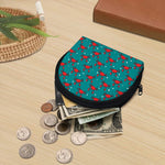 Red Crab Pattern Print Coin Purse