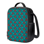 Red Crab Pattern Print Crossbody Lunch Bag