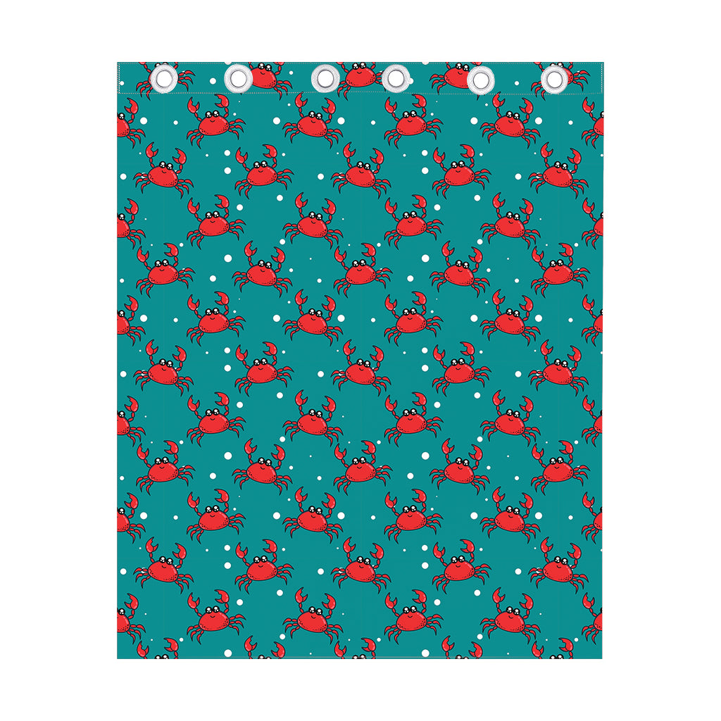 Red Crab Pattern Print Curtain