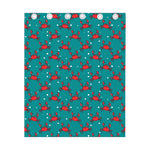 Red Crab Pattern Print Curtain