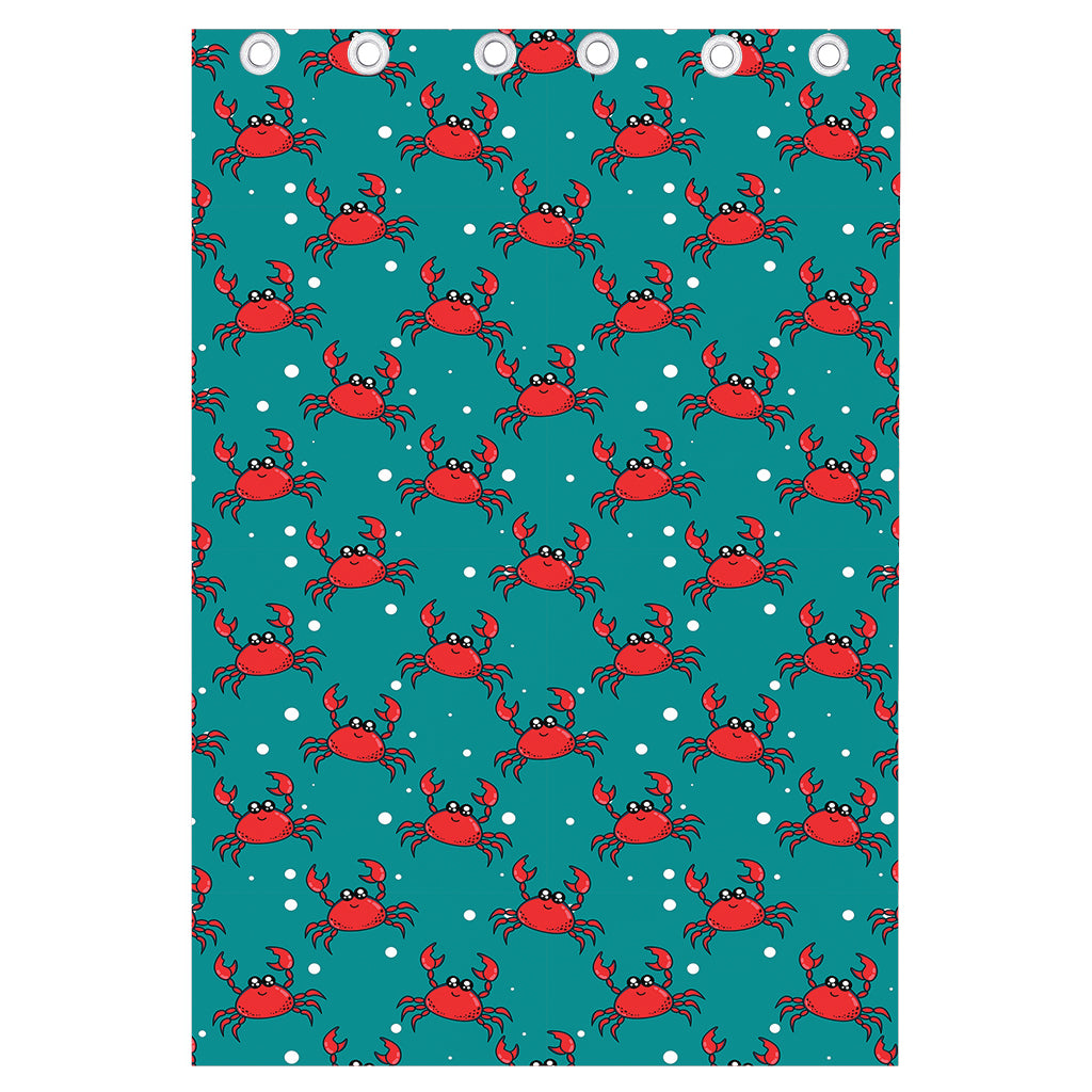 Red Crab Pattern Print Curtain