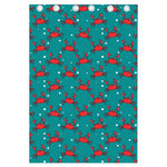 Red Crab Pattern Print Curtain