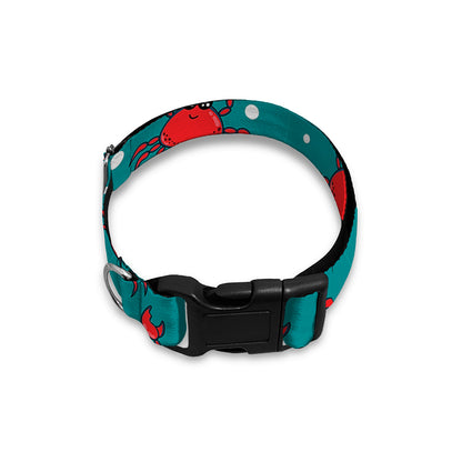 Red Crab Pattern Print Dog Collar