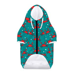 Red Crab Pattern Print Dog Zip Up Hoodie