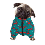 Red Crab Pattern Print Dog Zip Up Jacket