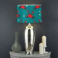 Red Crab Pattern Print Drum Lamp Shade