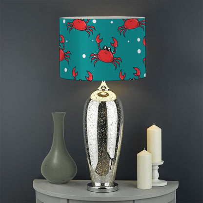 Red Crab Pattern Print Drum Lamp Shade