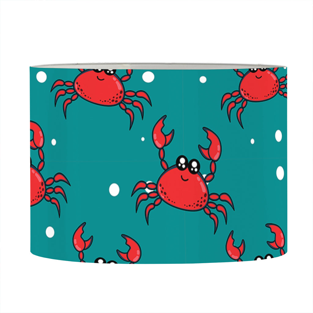 Red Crab Pattern Print Drum Lamp Shade