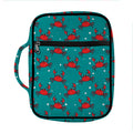 Red Crab Pattern Print Front Pocket Bible Bag