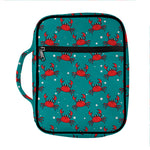 Red Crab Pattern Print Front Pocket Bible Bag