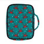 Red Crab Pattern Print Front Pocket Bible Bag
