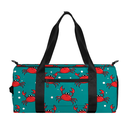 Red Crab Pattern Print Gym Bag