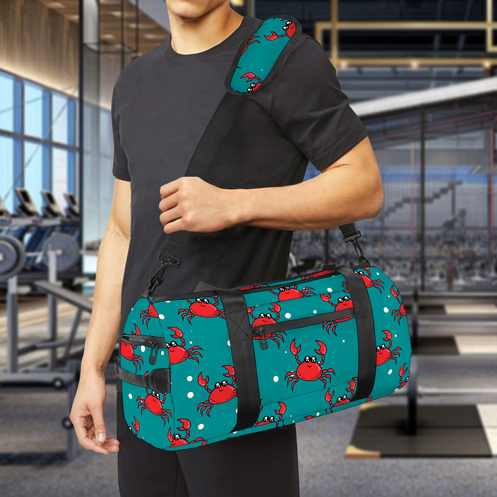 Red Crab Pattern Print Gym Bag