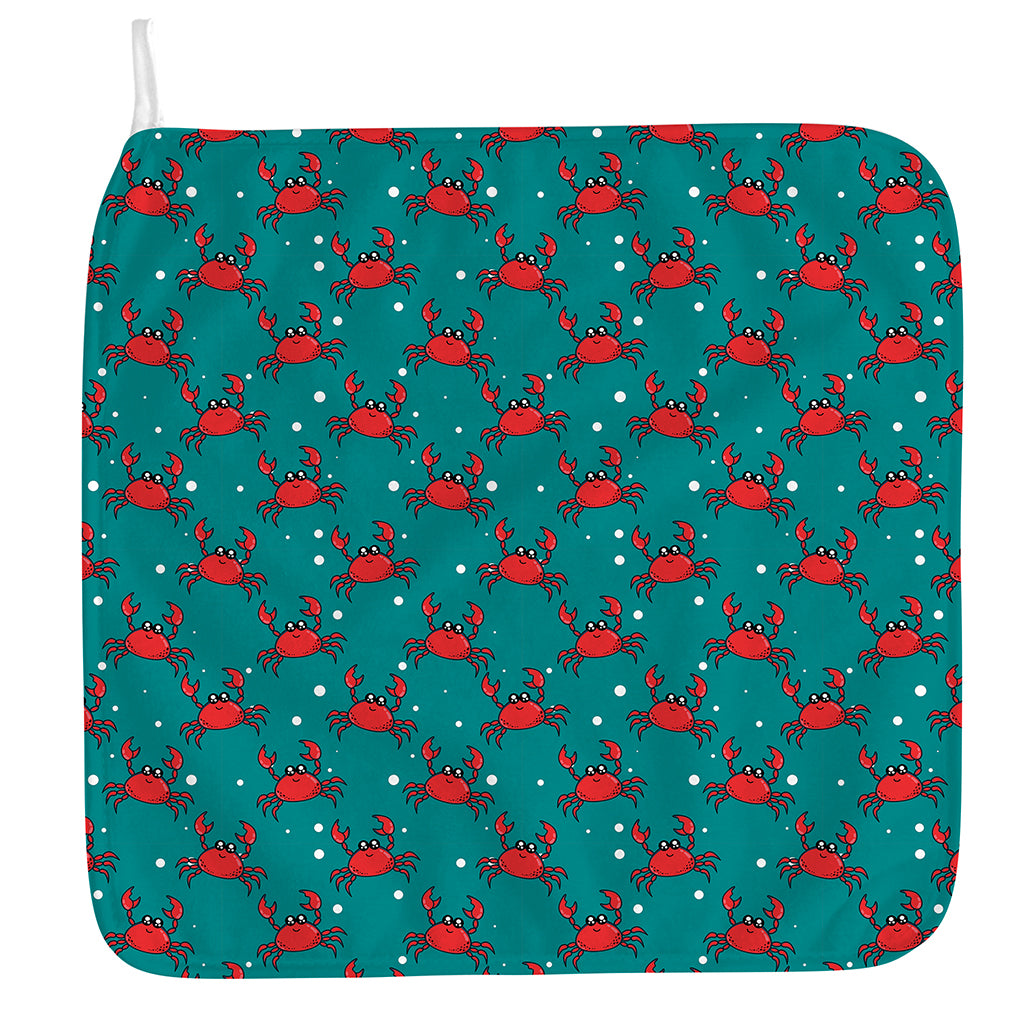 Red Crab Pattern Print Hand Towel